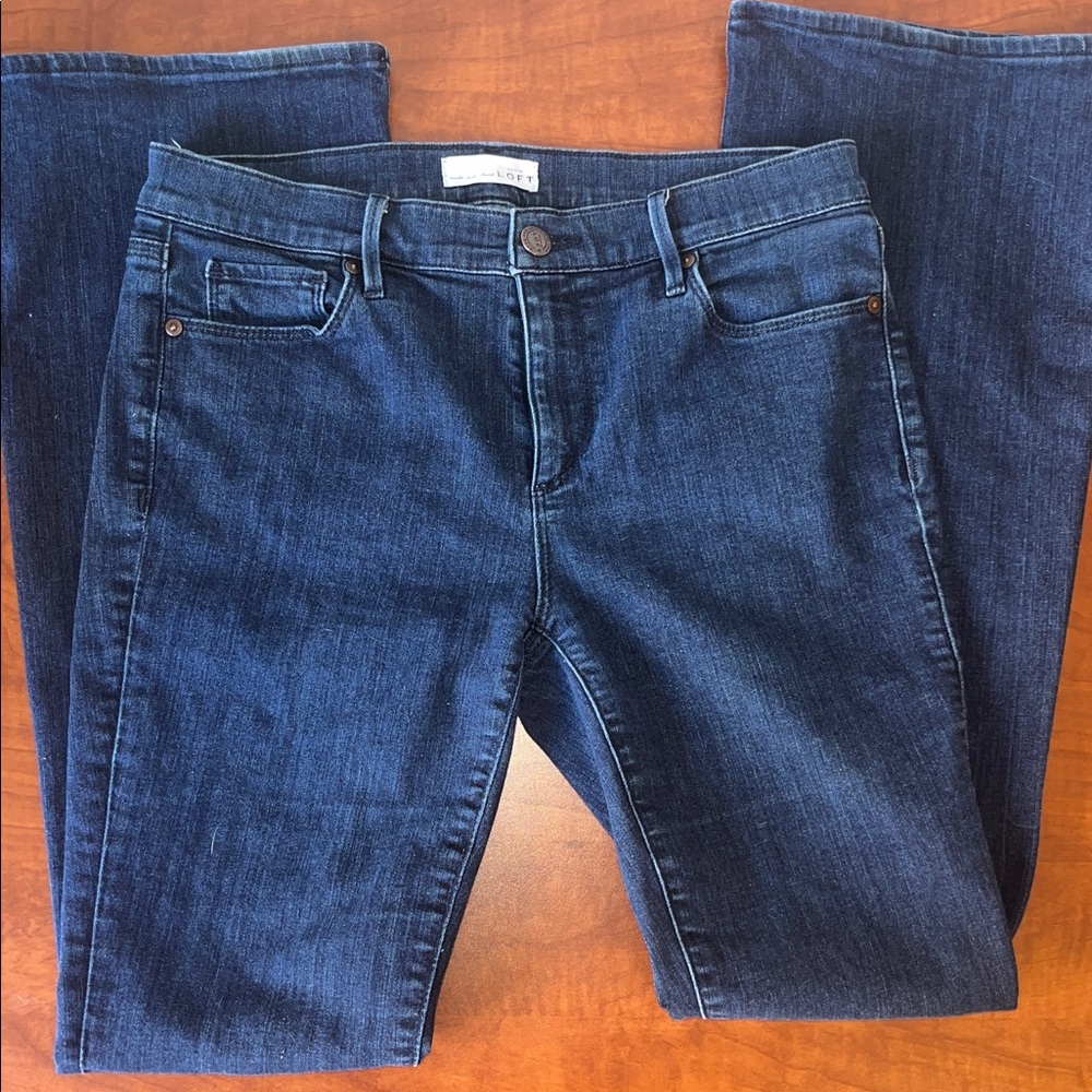 LOFT Flare Blue Jeans Slacks Stretch Denim